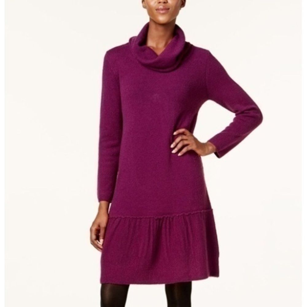 Ny Collection Petite Cowl-Neck Sweater Dress
